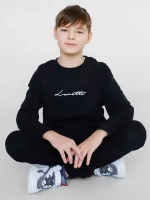 Черный лонгслив оверсайз для мальчика
