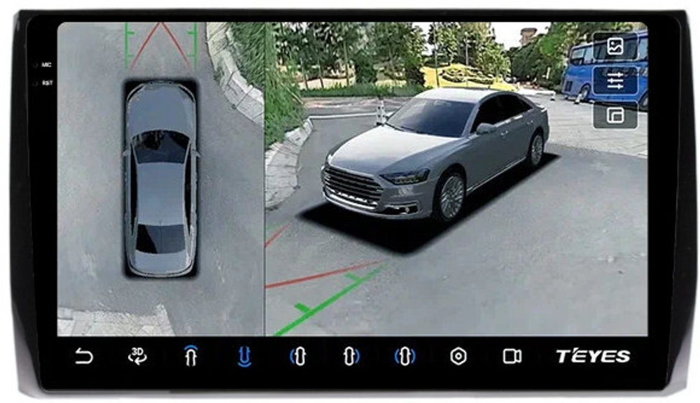 Магнитола для Skoda Kodiaq, Karoq (рамка под 10") - Teyes CC3-2K-360 на Android 10, 2K QLED, 6Гб+128Гб, CarPlay, 4G SIM-слот, 4 камеры в комплекте