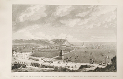 Булонь. Вид на порт. Гравюра из альбома Военные кампании Франции времён Консульства и Империи. 1834