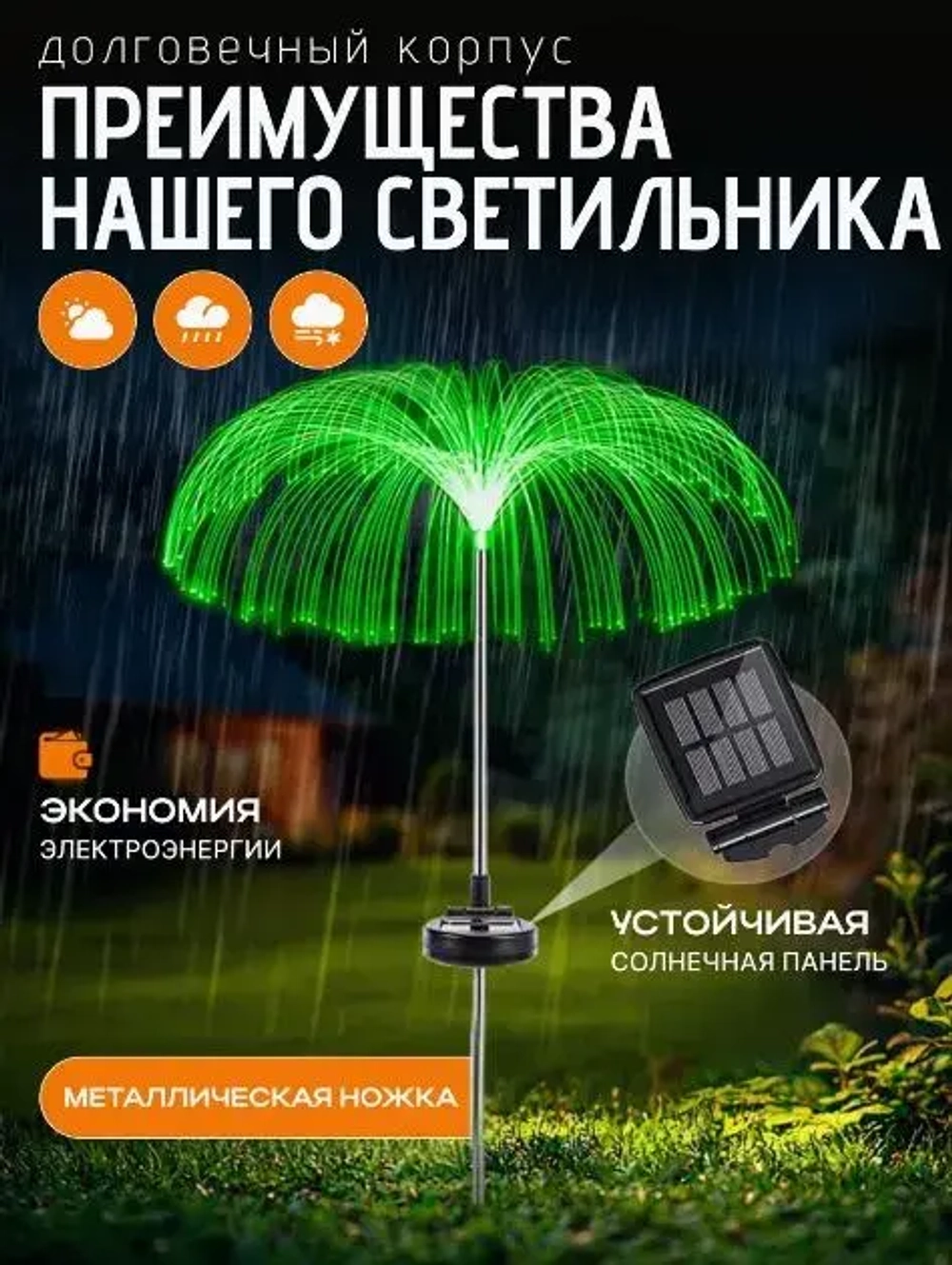 Светильник садовый на солнечной батарее