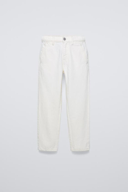 ZARA ДЖИНСЫ СВОБОДНОГО КРОЯ, ЭКРЮ