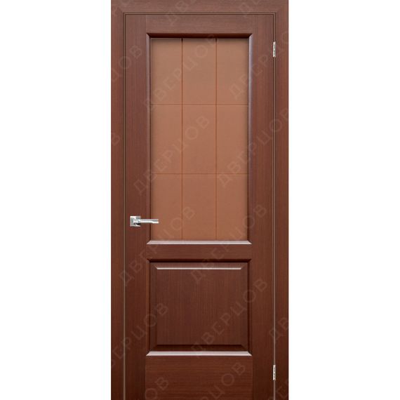 Межкомнатная дверь шпон Классик венге остеклённая