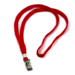 Шнурок для бейджа Alingar, 45 см, металл. клипса, красный