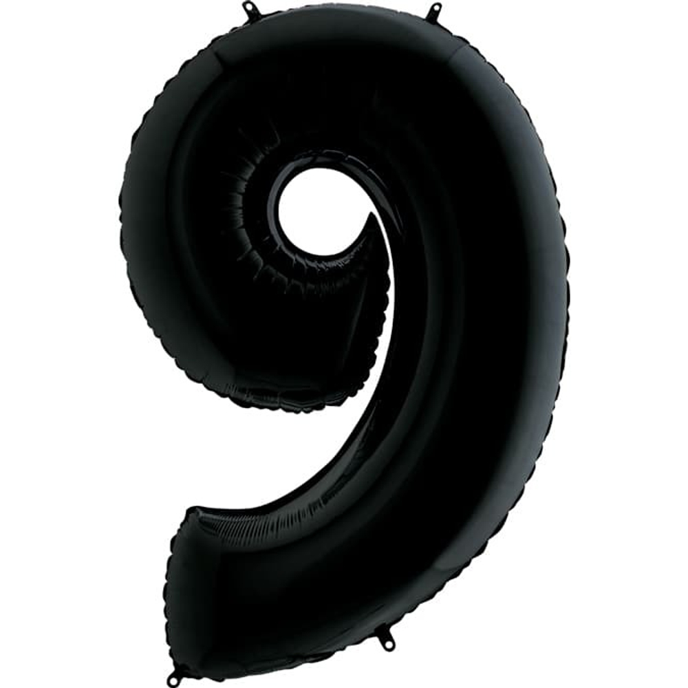 Фольгированная цифра 9, черный