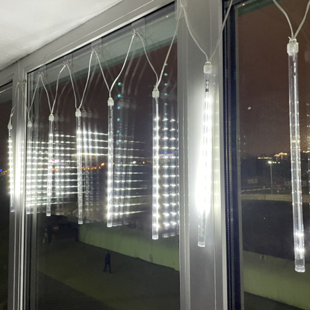 ENOS-02H ЭРА Гирлянда LED Сосульки 2,1м холодный свет, 7V, IP44 | Гирлянды