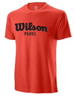 Мужская теннисная футболка Wilson Padel Script Cotton T-Shirt II - красный