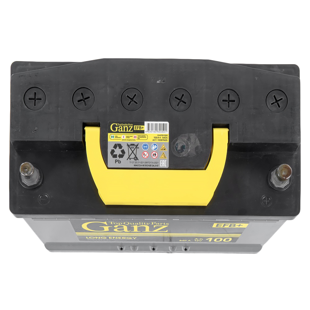 Аккумулятор GANZ EFB 100 А/ч обратный R+ 352x175x190 L5 EN 840 А