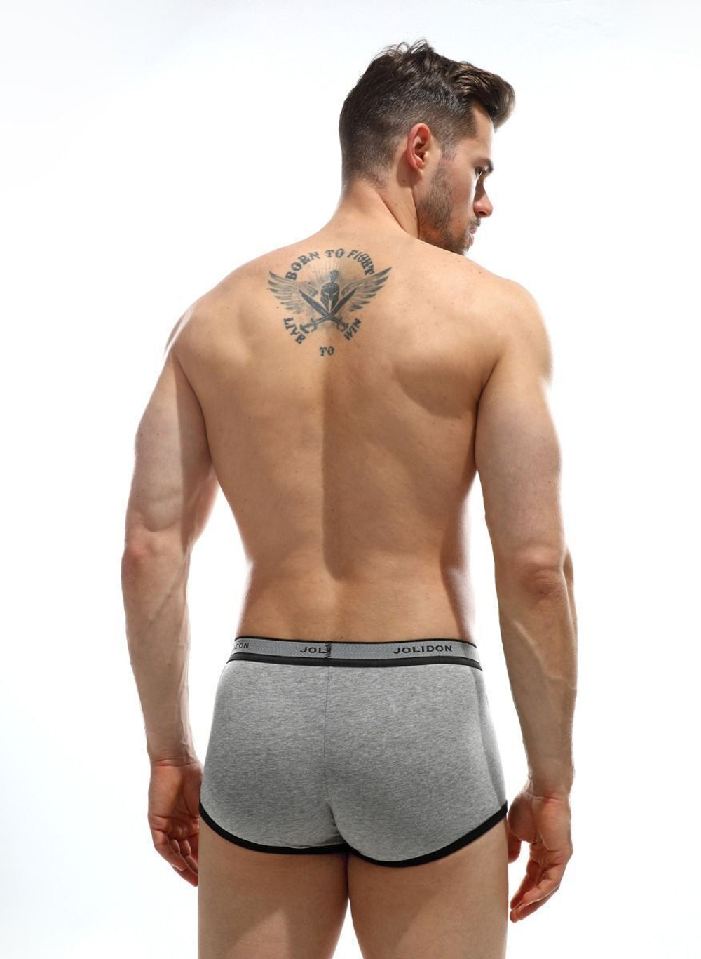 Мужские трусы-боксеры с контрастной тесьмой на резинке (Размер: XXL) (Цвет: грязно-синий)