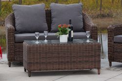 Кон Панна, стол кофейный коричневый/соломенный/бежевый/графит, искусственный ротанг