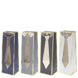 GAEM Пакет подарочный для бутылок (бумага 210г/м2, блок микс 12шт), L12 W10 H35 см, 4в.