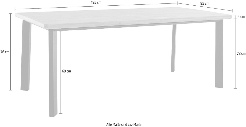 Стол кухонный, 125х95х76, Виби, массив дуба, обеденный на металлических ножках, Dipriz