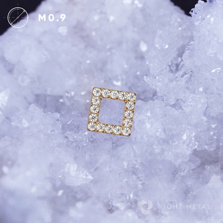 Square Contour Crystal PVD Yellow
