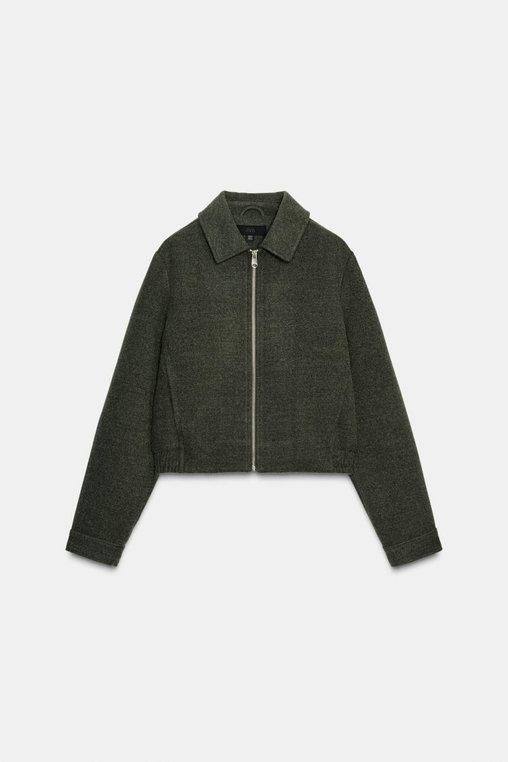 ZARA БОМБЕР ИЗ МЯГКОЙ ТКАНИ, ХАКИ