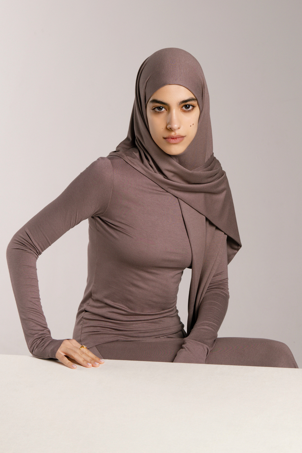 Хиджаб Молик двухслойный мокко