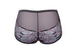 Высокие трусики Glossy Iris с эффектом мерцания (Размер: 46) (Цвет: черный с розовым)