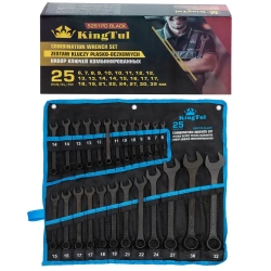 Набор ключей комбинированных 25пр. KINGTUL KT-5261PD Black