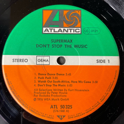 Винтажная виниловая пластинка LP Supermax Don't Stop The Music (Германия 1977)
