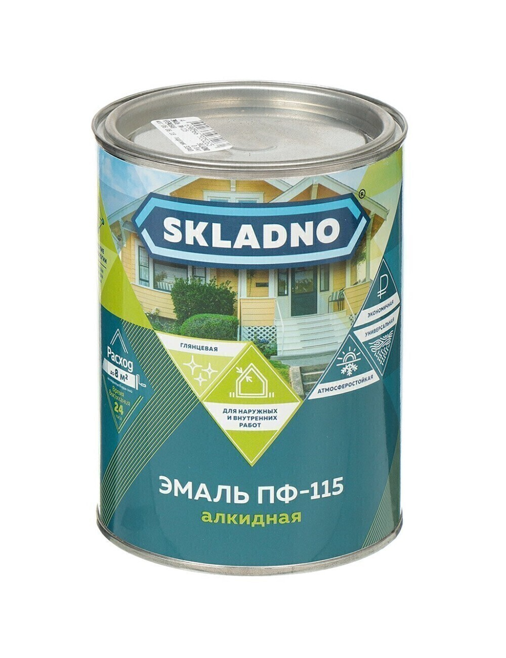 Эмаль Skladno ПФ-115, салатная, 0,8 кг