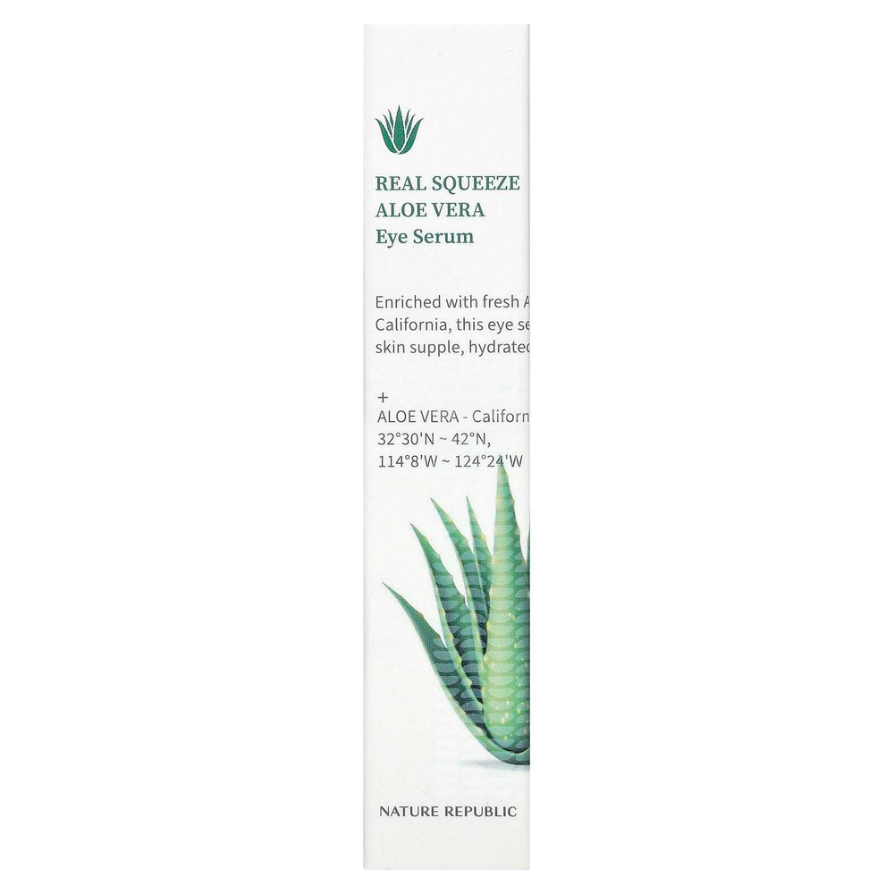 Nature Republic, Real Squeeze, сыворотка для кожи вокруг глаз с алоэ вера, 15 мл (0,5 жидк. унции)