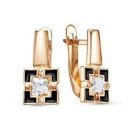 Серьги из золота с фианитами