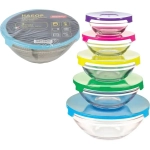 Набор из 5 стеклянных мисок с крышками INSALATO (/920мл)