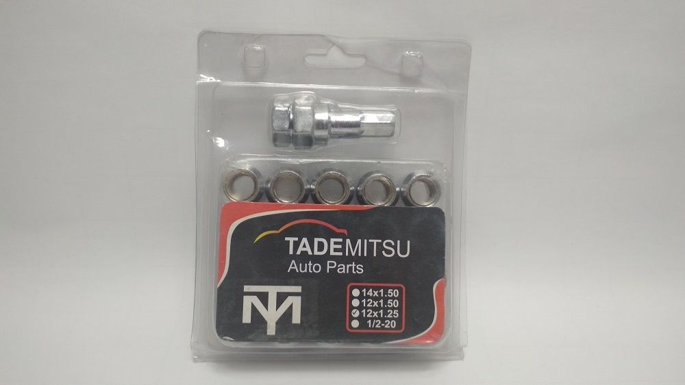 Гайки (12х1.25) Tademitsu, серебристый цвет (20шт + ключ), секретки.(д16ш13в4)вес 1,030