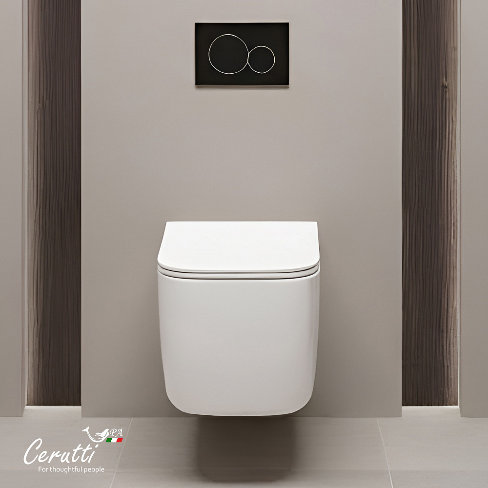 Унитаз подвесной Ceruttispa ТАЦИТО (TACITO) Aria Tornado CT12033 безободковый (525х360х320)