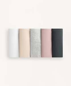 OYSHO Набор из 5 пар трусов-стрингов из хлопковой смеси, темно-синий