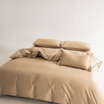 КПБ Однотонный Сатин Элитный на резинке OCER005, 2 спальный, 4 наволочки, простынь 140*200*30