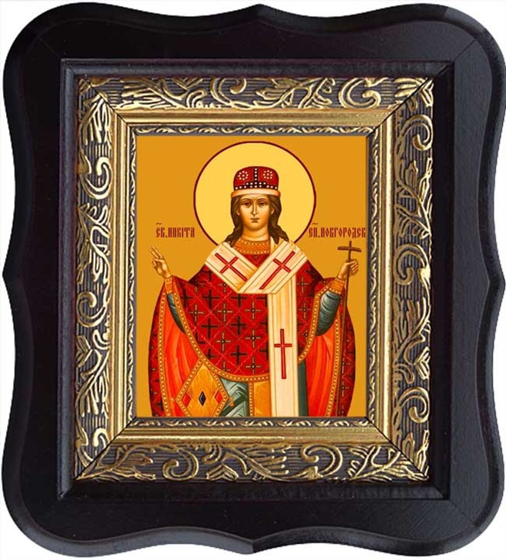 Никита Новгородский (Печерский) Святитель. Икона на холсте.