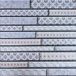 Панель самоклеящаяся 30*30см "Брусочки", цвет орнамент серо-голубой