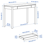 Письменный стол - IKEA TONSTAD, 120x47 см,  светло-коричневый, ТОНСТАД ИКЕА