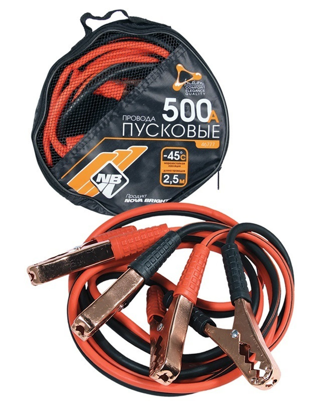 46777 Провода пусковые "Nova Bright-fusion" 500А в сумке 2,5 м