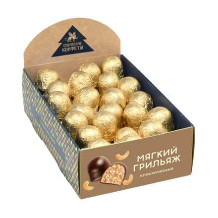 Мягкий грильяж классический / шоу-бокс / 540 г / Сибирские конфеты