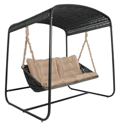 Качели DeckWOOD Sky Bed Lite (черный, подушка светло-серая)