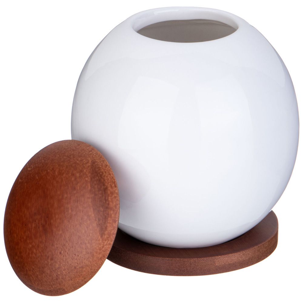 БАНКА С ДЕРЕВ. КРЫШКОЙ LEFARD "NATIVE" 11*13 СМ 600 МЛ НА ДЕРЕВ. ПОДСТАВКЕ (КОР=24ШТ.)