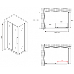 Душевой уголок Abber Schwarzer Diamant 100x100 AG30100BMH-S100BM профиль Черный стекло матовое