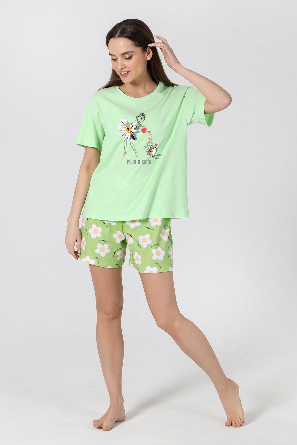 Пижама женская Ромашка-4 Виотекс ЗЕЛЁНЫЙ