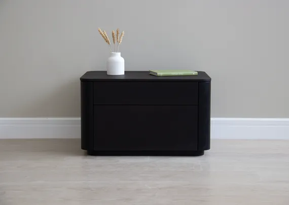 Тумба прикроватная Tammi 2 ящика ширина 60 см (черный)