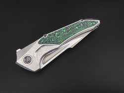 Складной нож Guerrero M390 CrystalTi green carbon