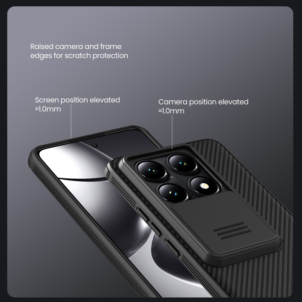 Усиленный чехол с сдвижной шторкой для камеры от Nillkin для Xiaomi 14T Pro, серия CamShield Pro Case