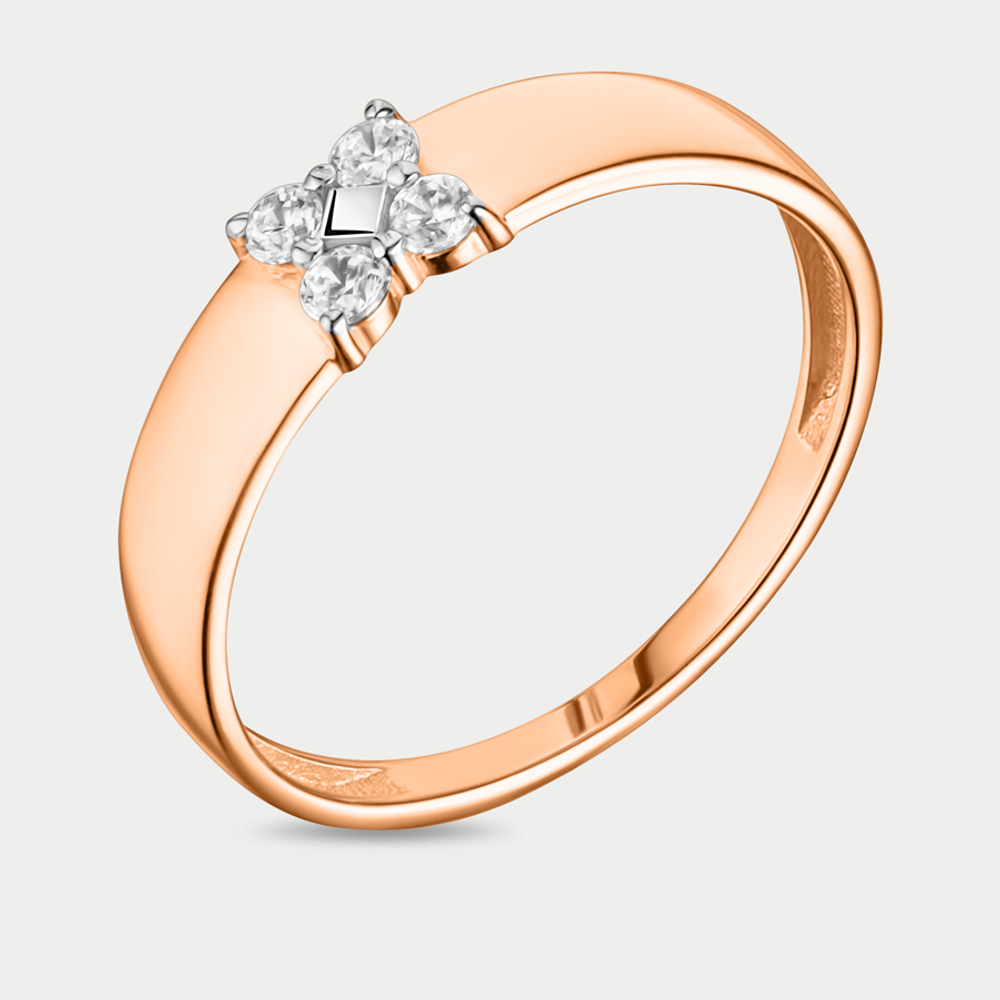 Кольцо для женщин с фианитами из розового золота 585 пробы (арт. 70214600)