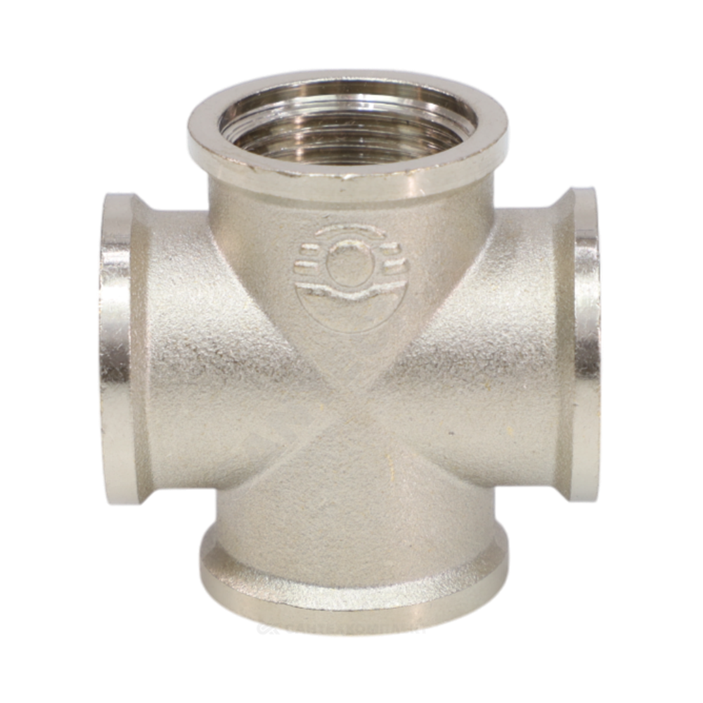 Крест латунь никель Ду 25 (1") ВР VALFEX VF.760.N.100