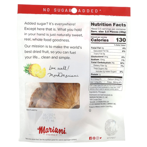 Mariani, Family, ананас, 142 г (5 унций)