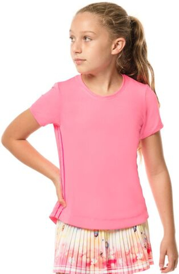 Футболка для девочки теннисная Lucky in Love Core Dynamic High-Low S/S Girls - Розовый