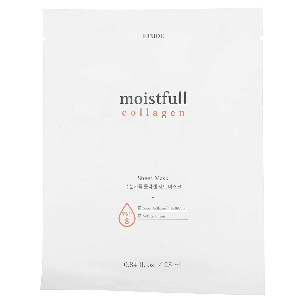 ETUDE, Moistfull Collagen, Beauty Sheet Mask, 1 Sheet, 0.84 fl oz (25 ml)