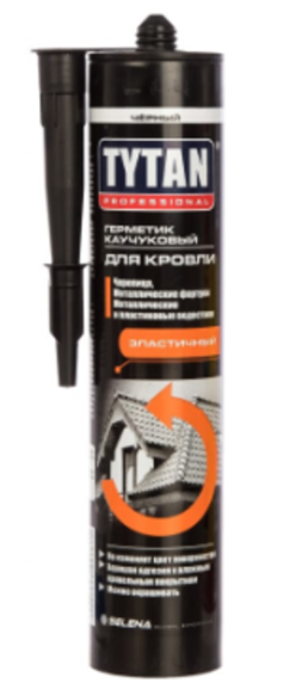 Герметик кровельный каучуковый TYTAN (черный), 310мл/12шт