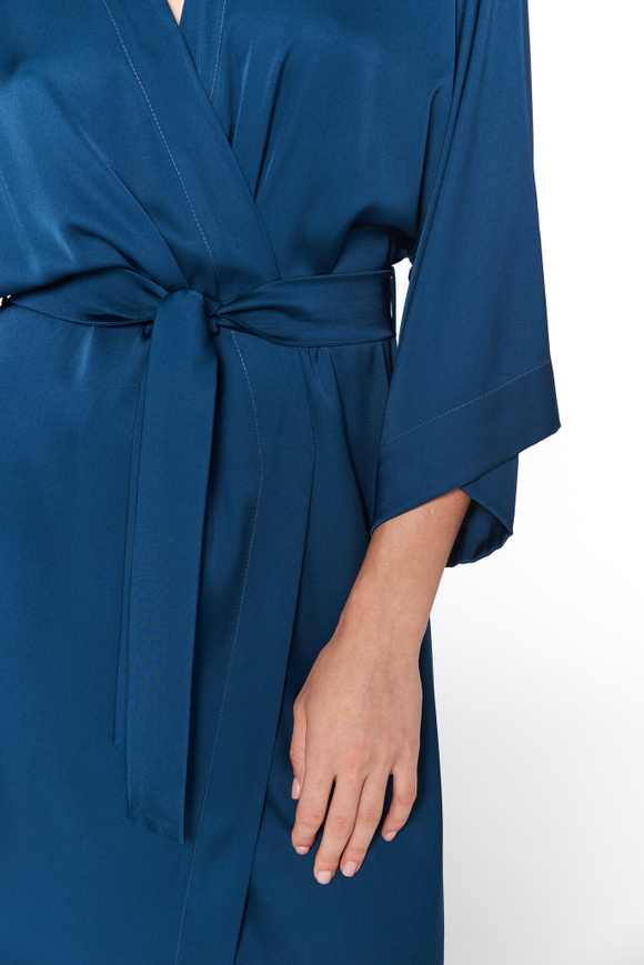 Шелковый халат-кимоно изумрудный