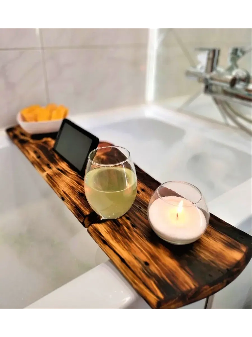 Полка столик (подставка) для ванной из 100% цельного кедра