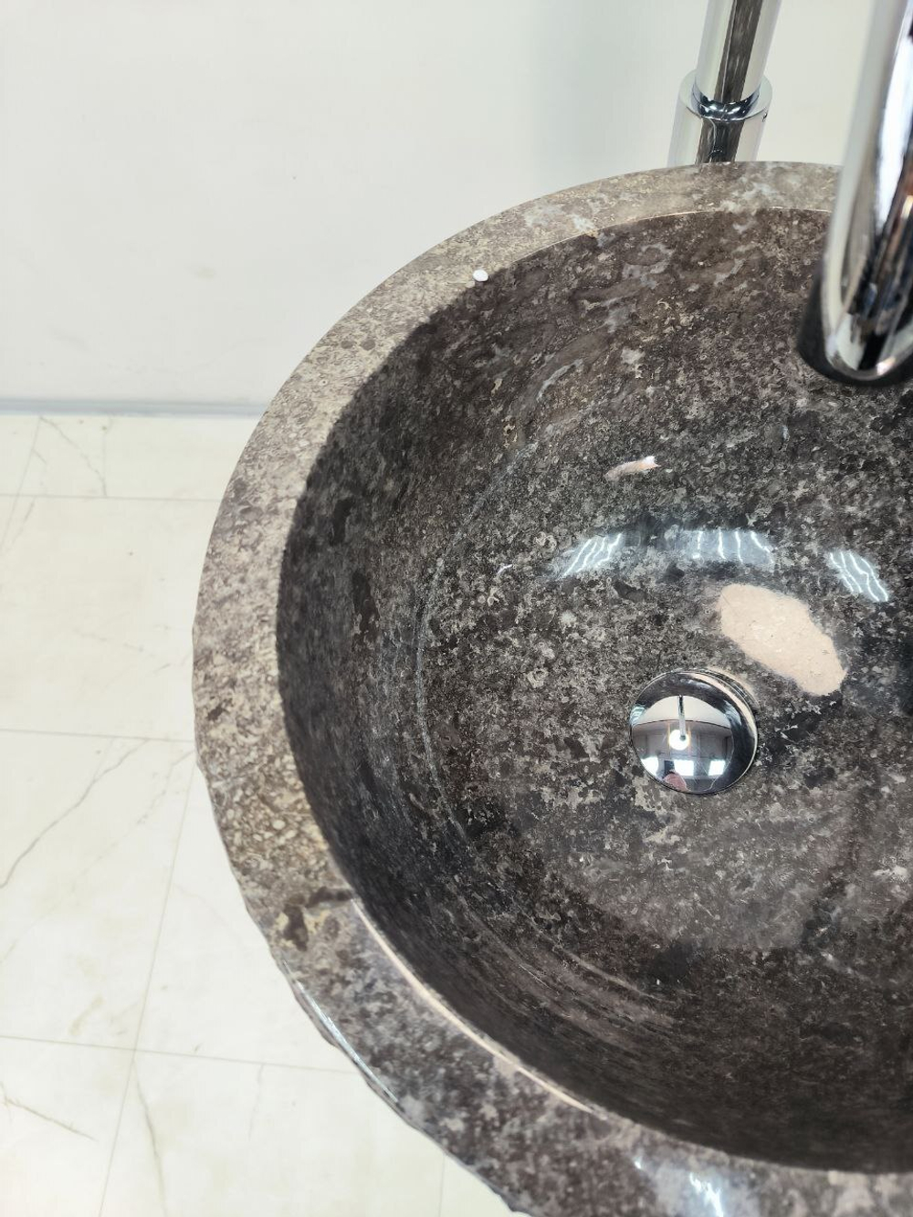 Раковина напольная из мрамора Pedestal Grey Marmo MN-65925 40х40х90 из натурального камня